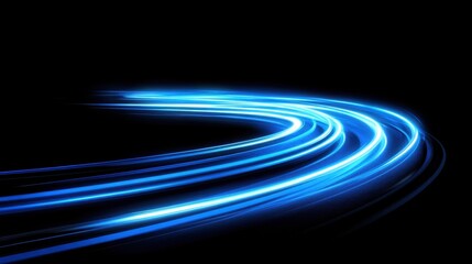 Wall Mural - dynamic blue light streaks - abstract motion and speed background for modern designs