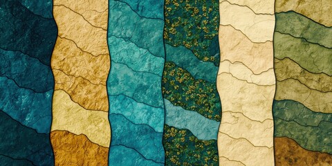 Poster - Flowing textured waves in earthy tones abstract art composition vibrant colors modern design perspective