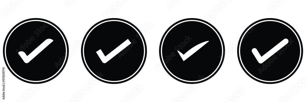 Icon Selected Check Box Check box icon with correct, accept checkmark icons tick box checked ...