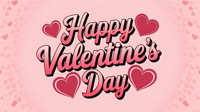 Valentines day background with heart pattern and typography of happy valentines day text . Vector illustration. Wallpaper, flyers, invitation, posters, brochure, banners.