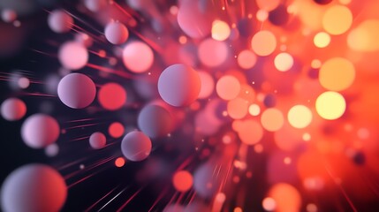 Poster - abstract data points visualization with realistic illustrations of colorful spheres on a dynamic bac