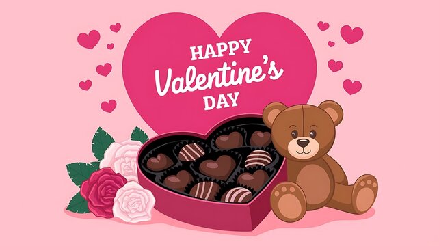 Valentines day background with heart pattern and typography of happy valentines day text . Vector illustration. Wallpaper, flyers, invitation, posters, brochure, banners.