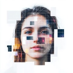 Poster - Digital identity verification initiative promoting public trust urban environment visual art technology portrait perspective