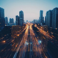 Poster - Urban digital identity verification a dynamic view of city life nighttime traffic technology integration modern environment