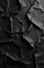 Aufkleber - Black folded paper texture with poster overlay. Abstract vintage grunge style. Creased, crumpled dark material. Aged look. Detailed surface. Dark monochrome design. Stylish background for design