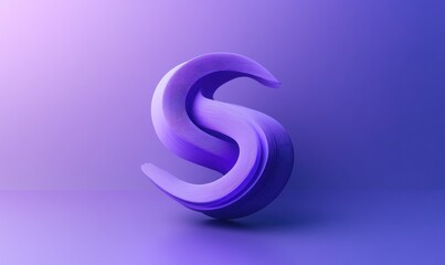 Canvas Print - Abstract 3D purple S letter design.