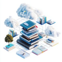 Poster - Educational technology initiative promoting public awareness through cloud-based learning resources virtual library environment digital education concept