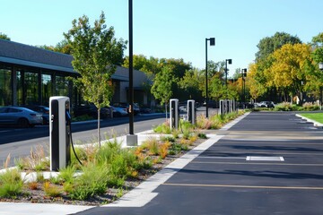 Poster - Electric vehicle charging stations urban location infrastructure daylight ground level user-centered program for sustainable transport