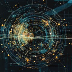 Poster - explore this complex visual representation of circular data patterns, showcasing intricate layouts a