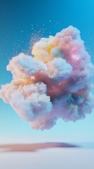 Poster - Dreamy Cloud Conceptual Representation of Data and Information in a Colorful Abstract Digital Space