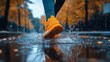 © MINHOO - Running in the Rain: A Runner's Energetic Autumn Sprint