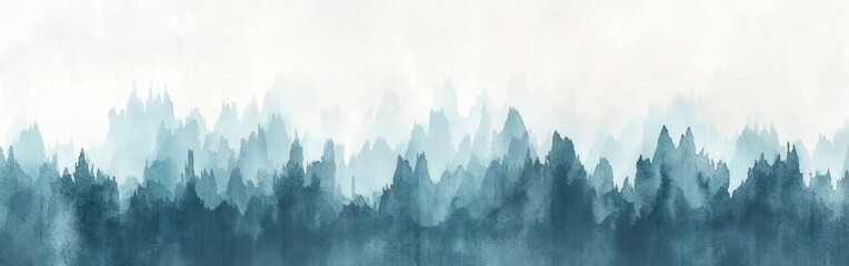 Leinwandbilder - Minimalist gradient with jagged edges in muted teal and gray tones creating a serene atmosphere
