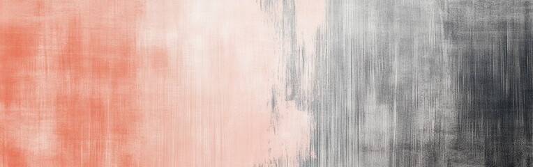 Wall Mural - Minimalist pencil strokes create a smooth gradient of pastel gray and coral tones with textured edges for subtle elegance