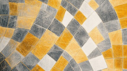 Poster - Minimalist background featuring muted amber and gray tones with textured pencil strokes and fragmented grids