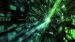 © harapan - Digital Data Stream Tunnel: A Journey Through Cyberspace's Green Matrix