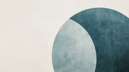 Aufkleber - Muted blue and gray half-circles create a modern minimalist design in overlapping composition