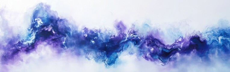 Poster - Elegant lavender and blue abstract design blending softly into serene white space for a calming effect