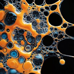 Poster - Equity leverage implications, intricate data patterns on abstract liquid-like surfaces
