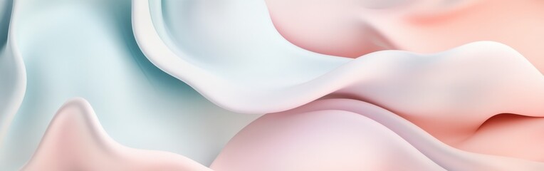 Poster - Pastel abstract pattern with smooth gradients in baby pink and light cyan creating a gentle atmosphere for calming spaces