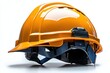 © Fridocha - Yellow hard hat isolated on white for construction safety.