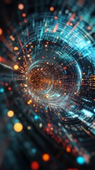 Poster - Dive into a surreal digital space featuring vibrant colors and dynamic patterns that evoke the concept of big data visualization.