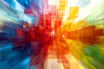 Poster - Abstract Colorful Building Blocks Representing Business Concepts