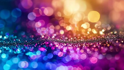 Poster - vibrant bokeh background with colorful lights creates dreamy, festive atmosphere, featuring shimmeri