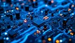 © designhunt - High-tech circuit board background, abstract digital technology presentations, electronic components, digital infrastructure, blue tech theme, modern electronics evolution expansion background image