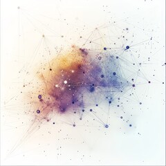 Poster - This vibrant abstract digital artwork illustrates cosmic connections through intricate networks of nodes and lines, embodying the fusion of technology and creativity.