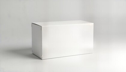 Aufkleber - Blank white box mockup. Empty package for product design. Cardboard box in three-dimensional shape. Isolated on plain background. Realistic style. Useful for presentation of items. Versatile for