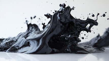 Wall Mural - Abstract Dark Liquid Splash: A Visually Striking Image