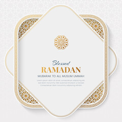 ramadan kareem ornamental greeting card with arabic pattern and decorative intricated frame