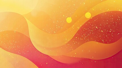 Aufkleber - Abstract golden luxury background with sparkling dust, yellow bokeh circles, and warm red-orange hues, creating a festive atmosphere, vector design