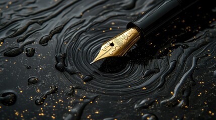 Poster - Abstract texture background with water drops on a black surface, capturing the beauty of water patterns and textures for a striking visual impact