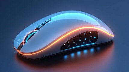 Poster - A mouse with silent click buttons, designed for quiet office work