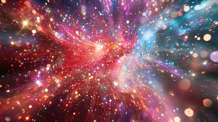 Aufkleber - A shimmering abstract glitter backdrop with bright fireworks, combining the holiday cheer of Christmas Eve and the fireworks of th of July for a festive feel.