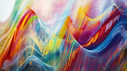 Poster - An artistic representation of a stock market graph, using abstract lines and colors to depict fluctuations in stock prices, evoking the emotions of market highs and lows.