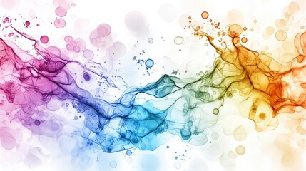 Fototapete - Dynamic watercolor splash art abstract background digital illustration colorful environment artistic concept