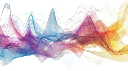 Poster - An artistic representation of a stock market graph, using abstract lines and colors to depict fluctuations in stock prices, evoking the emotions of market highs and lows.