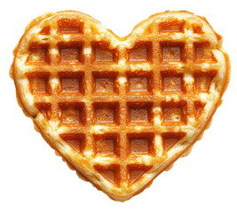  heart-shaped waffles on isolated white background.