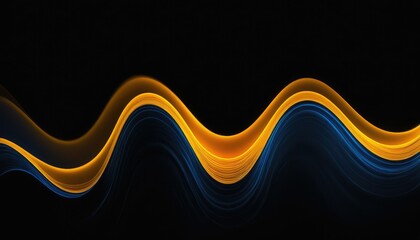 Poster - Abstract wave motion pattern on dark blue background wallpaper for digital technology AI Generated
4