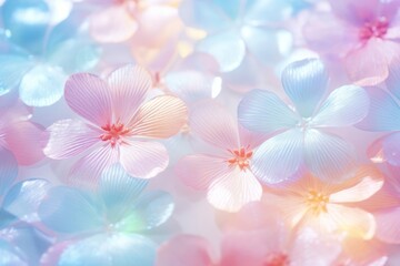 Canvas Print - Holographic flower petals background backgrounds blossom nature.