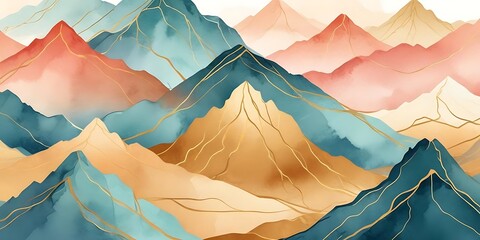 a mountain range with a blue mountain in the middle