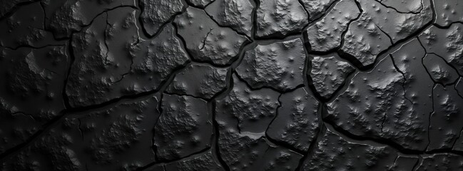 Aufkleber - Dark stone surface with high detail texture. Rough black rock background. Excellent for design projects. Panoramic view of abstract dark material. Possible applications include wallpapers, website