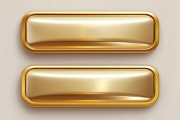 three-dimensional gold web banner icon. symbolic representation for business and cyberspace buttons