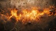 © detiyy - A fiery explosion erupts from the ground, creating a dramatic scene of chaos and destruction.