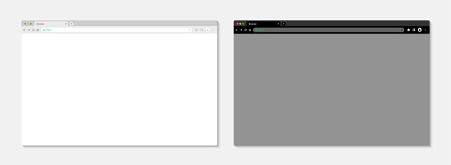 Poster - Email Interface with Web Browser: Vector UI Template Set for Desktop New Message Window in Dark  and Light Mode.