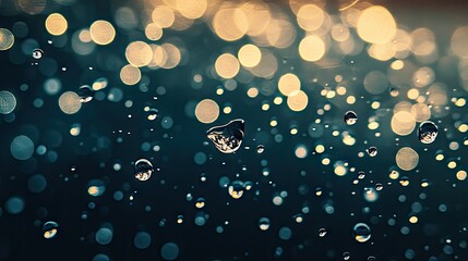 Poster - Clear water droplets flying through the air, splashing on a black background, creating a clean, modern, and energetic visual for creative photography