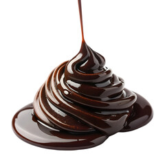 Liquid chocolate syrup On white background