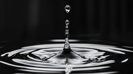 Poster - Fresh water splashes on a black backdrop, creating an abstract visual with an emphasis on clarity and purity, perfect for modern photography